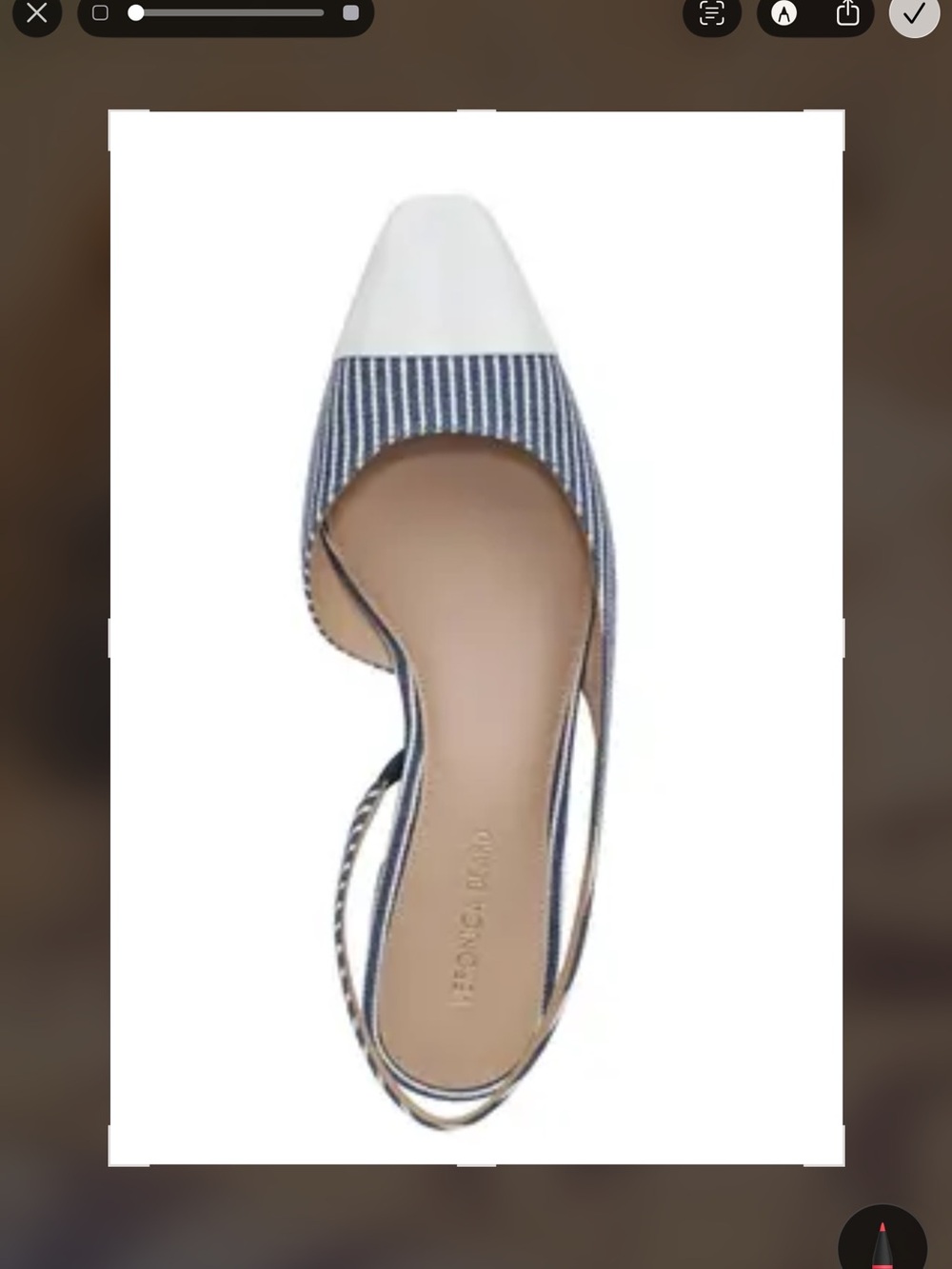 VERONICA BEARD Cecile Slingback in Denim Stripe